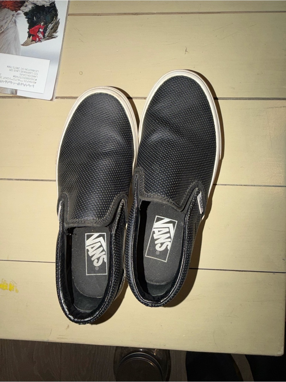 Vans Black Slip-On Loafers with White Sole